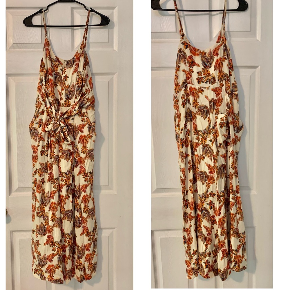 Free People botanical feather print romper